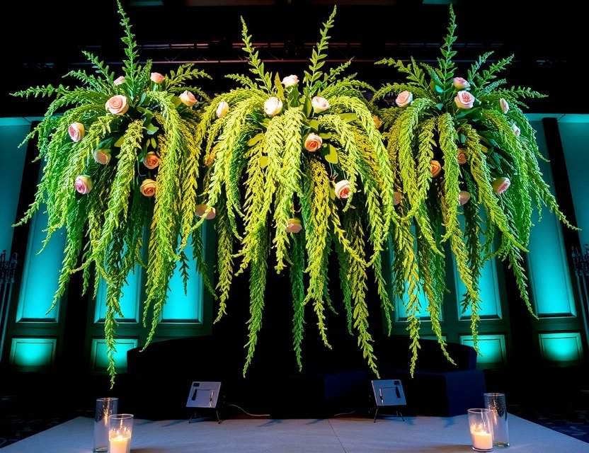 Grand event floral installation with blush pinks and ivory for high-end florist Baku