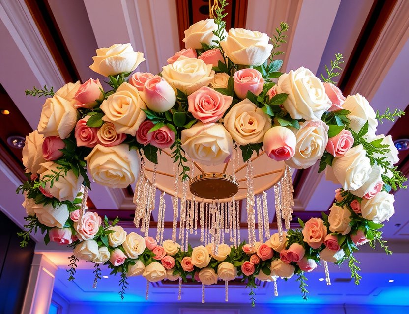 Festive floral chandelier for high-end parties