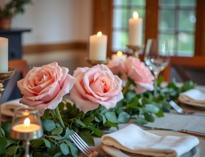 Subtle table arrangement for dinner parties