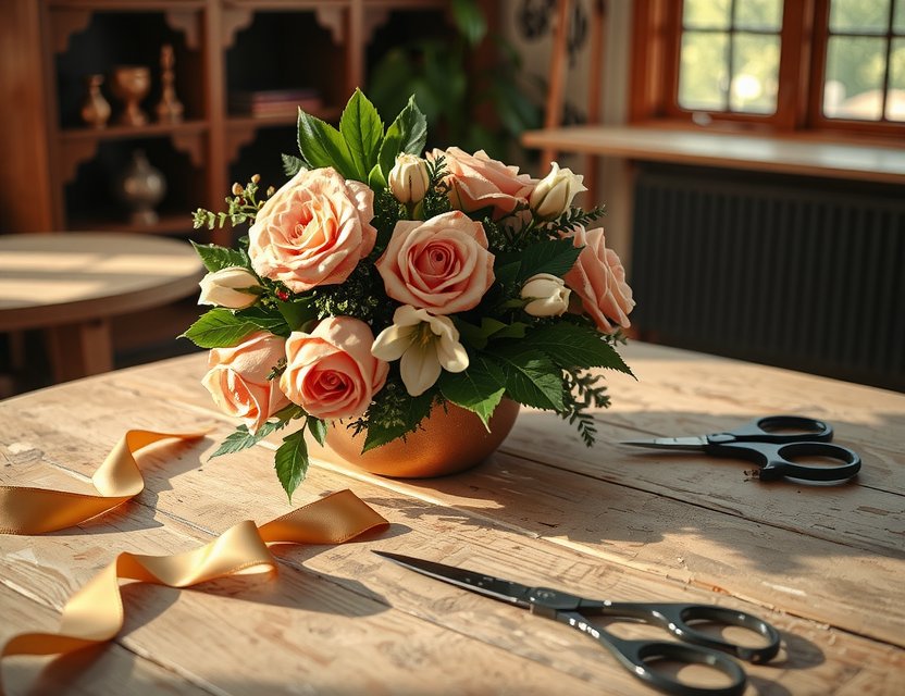 Artisan crafting floral elements